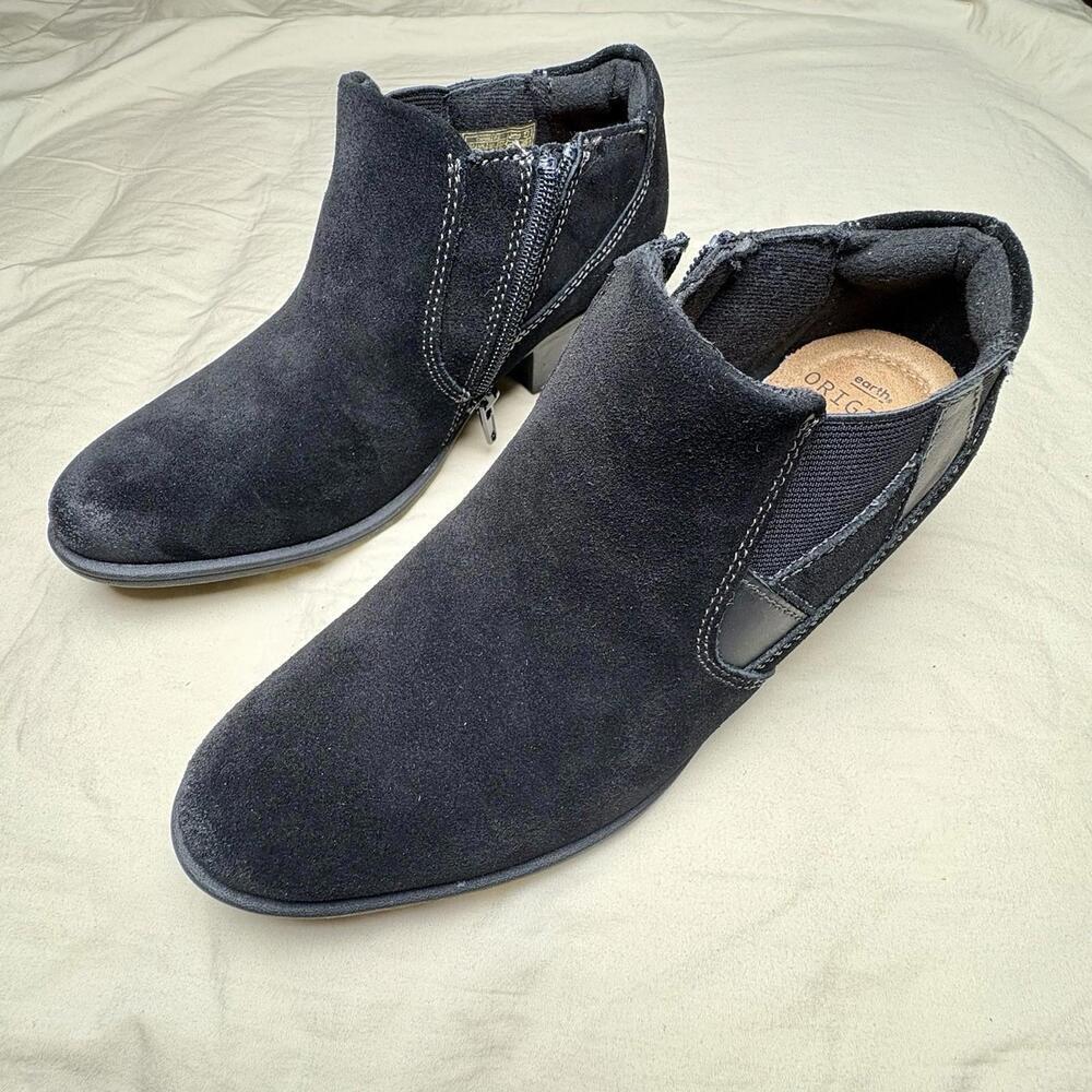 EARTH ORIGINS Christine Women’s Leather Suede Booties Black Sz 7 New Box‎